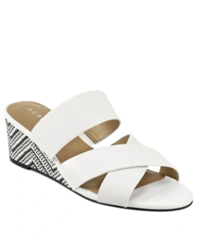 Shop Aerosoles Westfield Wedge Sandal Women's Shoes In White Combo