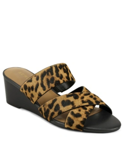 Shop Aerosoles Westfield Wedge Sandal Women's Shoes In Leopard Combo