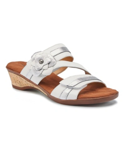 Shop Walking Cradles Kimmy Slide Sandal Women's Shoes In White Leather