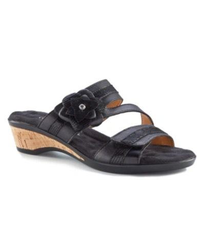 Shop Walking Cradles Kimmy Slide Sandal Women's Shoes In Black Nappa Leather