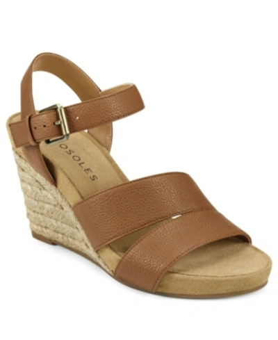 Shop Aerosoles Women's Plainfield Wedge Sandal Women's Shoes In Tan