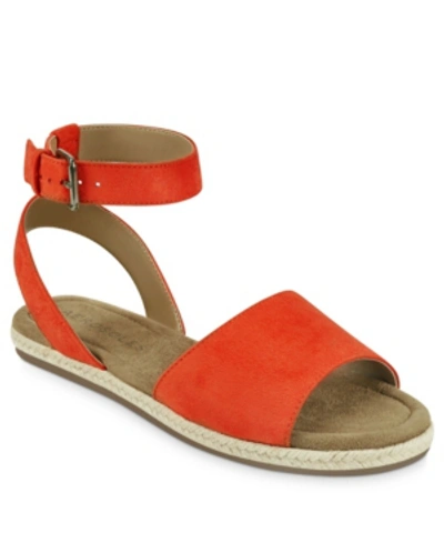 Shop Aerosoles Women's Demarest Flat Sandal Women's Shoes In Orange Fabric