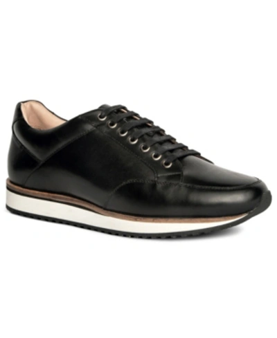 Shop Anthony Veer Barack Court Men's Leather Sneaker In Black