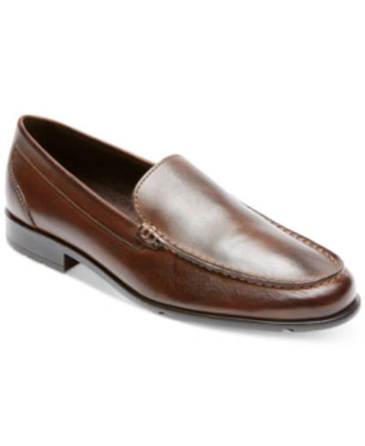 Shop Rockport Men's Classic Venetian Loafer Shoes In Dark Brown