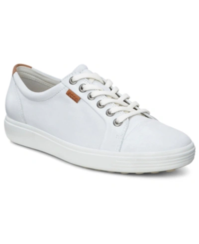 Ecco Women's Soft 7 Leather Sneaker In White In White