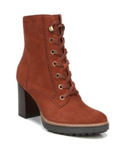 Shop Naturalizer Callie Lug Sole Booties Women's Shoes In Terracotta Suede