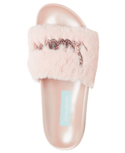 Shop Blue By Betsey Johnson Lori Bridesmaid Slides Women's Shoes In Petal Pink