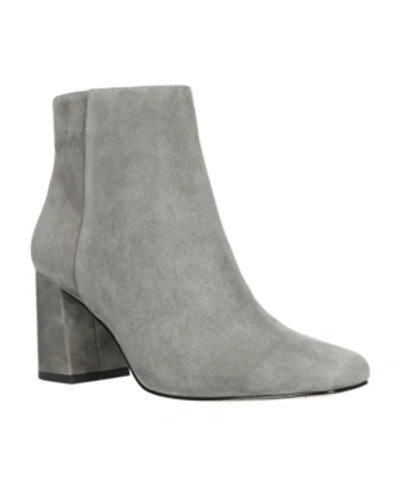 Bella Vita Wilma Womens Block Heel Ankle Boots In Grey Suede Leather