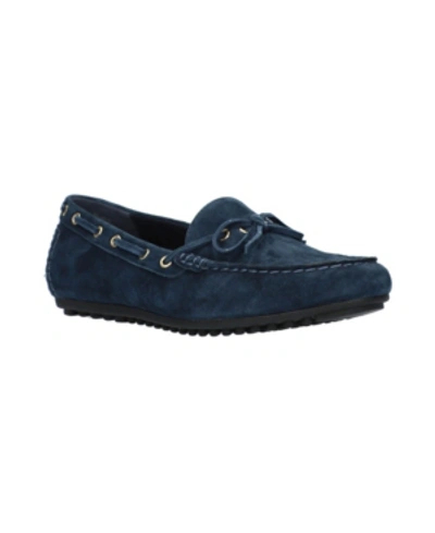 Shop Bella Vita Scout Comfort Loafers Women's Shoes In Navy Suede Leather