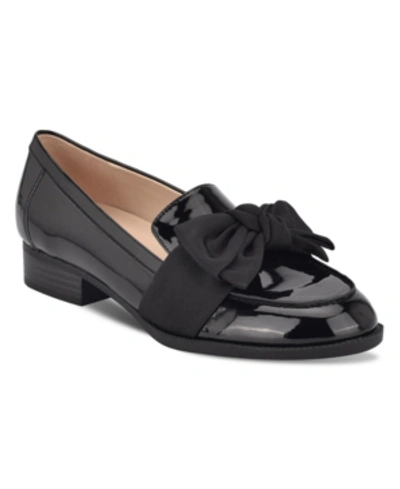 Shop Bandolino Women's Lindio Bow Detail Block Heel Slip On Loafers In Black
