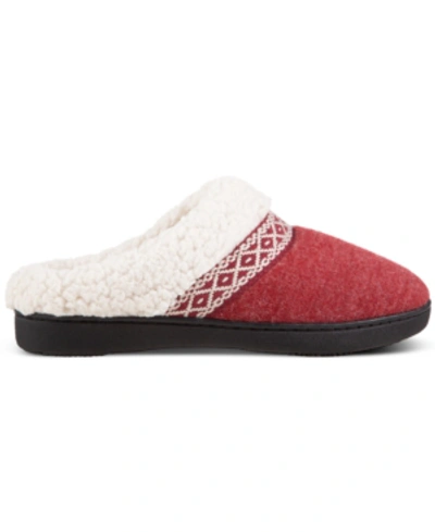 Isotoner Signature Women's Heather-knit Ada Hoodback Boxed Slippers In Black