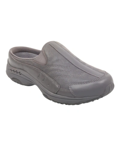 Shop Easy Spirit Women's Traveltime Round Toe Casual Slip-on Mules In Medium Gray