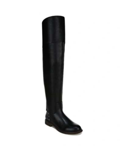 Shop Franco Sarto Haleen Wide Calf Over-the-knee Boots Women's Shoes In Black Leather