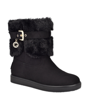gbg los angeles women's harlin round toe stacked heel boot