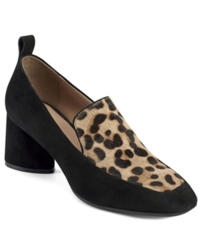 Shop Aerosoles Women's Mariah Tailored Heel Loafer Women's Shoes In Leopard Combo