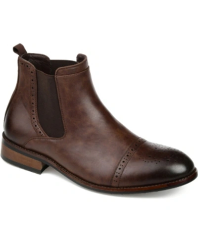 Shop Vance Co. Garrett Men's Cap Toe Chelsea Boot Men's Shoes In Brown