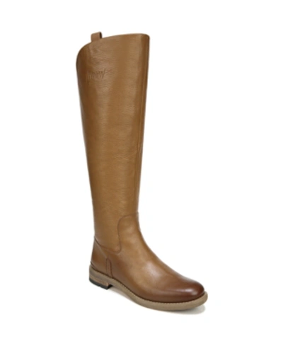 Franco Sarto Meyer Wide Calf Knee High Riding Boots In Light Brown Leather