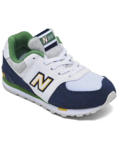 Shop New Balance Toddler Boys 574 Varsity Sport Casual Sneakers From Finish Line In White, Navy
