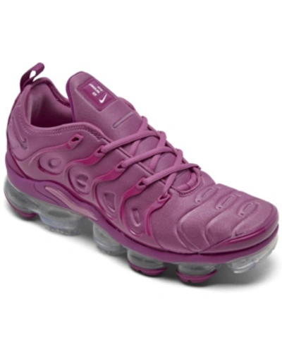 Shop Nike Men's Air Vapormax Plus Running Sneakers From Finish Line In Cosmic Fuchsia, White