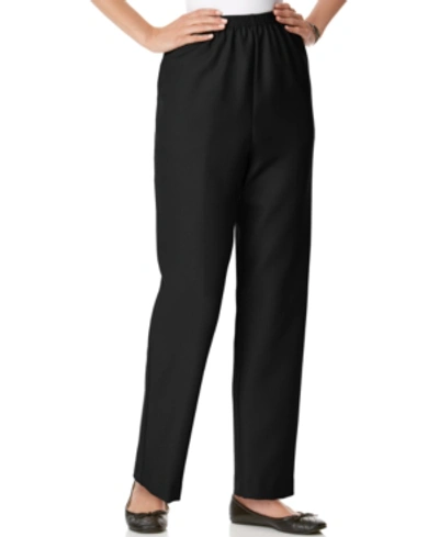 Alfred Dunner Petites Womens Knit Pull On Pants In Black
