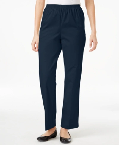 Shop Alfred Dunner Classics Twill Pull-on Pants In Navy