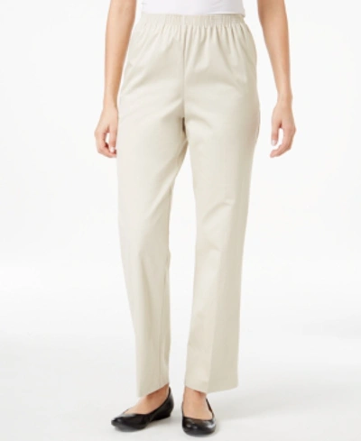 Shop Alfred Dunner Classics Twill Pull-on Pants In Stone