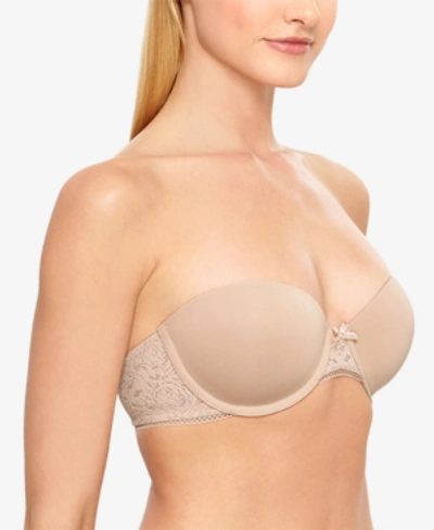 Shop B.tempt'd By Wacoal Modern Method Strapless Picot-trimmed Bra 954217 In Au Natural