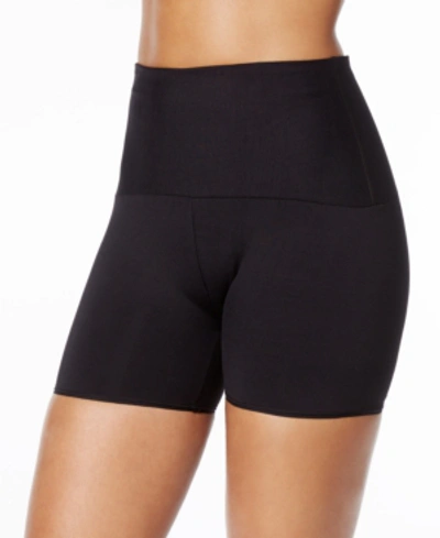 Shop Leonisa Women's Moderate Compression High-waisted Shaper Slip Shorts 012925 In Black