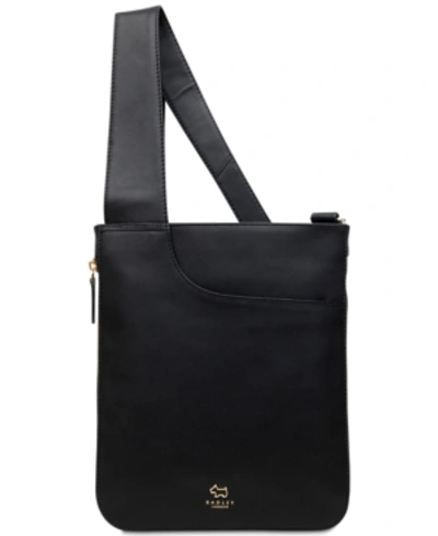 Shop Radley London Women's Pockets Medium Leather Ziptop Crossbody Bag In Black/ Gold