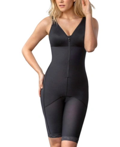 Shop Leonisa Full Body Slimming Zipper Bodysuit Contour Shaper In Black