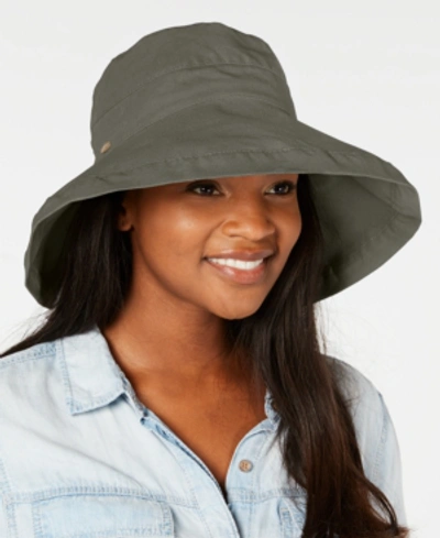 Shop Scala Cotton Big Brim With Inner Drawstring In Olive
