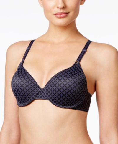 Shop Warner's Warners This Is Not A Bra Cushioned Underwire Lightly Lined T-shirt Bra 1593 In Gunmetal Geo Print