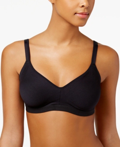 Shop Warner's Warners Easy Does It Underarm-smoothing With Seamless Stretch Wireless Lightly Lined Comfort Bra Rm3 In Rich Black