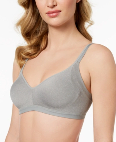 Shop Warner's Warners Easy Does It Underarm-smoothing With Seamless Stretch Wireless Lightly Lined Comfort Bra Rm3 In Grey Heather