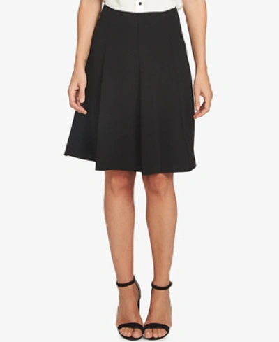 Shop Cece Women's Moss Crepe A-line Knee Length Flounce Skirt In Rich Black