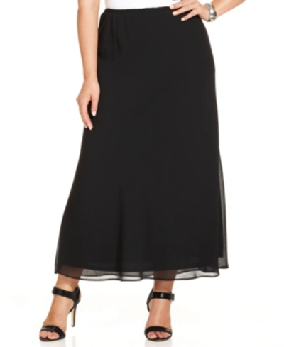 Shop Msk Plus Size Chiffon Maxi Skirt In Black
