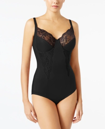 Shop Maidenform Women's Firm Control Embellished Unlined Shaping Bodysuit1456 In Black