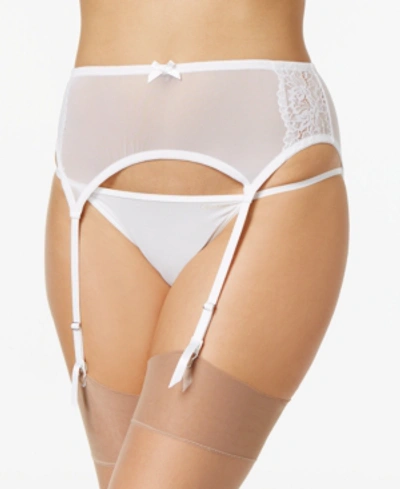 Shop Maidenform Extra Sexy Floral-lace Lingerie Garter Belt Dm1124, Created For Macy's In White