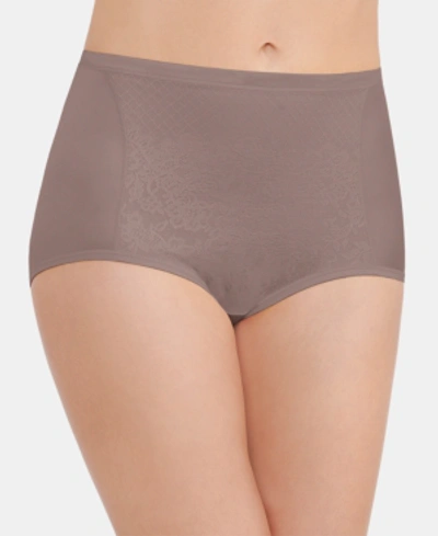 Shop Vanity Fair Smoothing Comfort With Lace Brief Underwear 13262, Also Available In Extended Sizes In Walnut (nude 1)