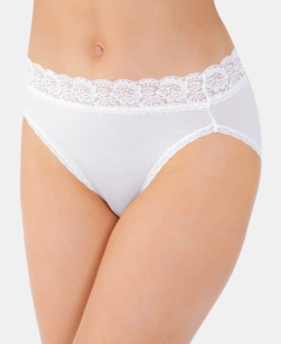 Vanity Fair Flattering Cotton Lace Stretch Brief Underwear 13396, Also Available In Extended Sizes In Star White