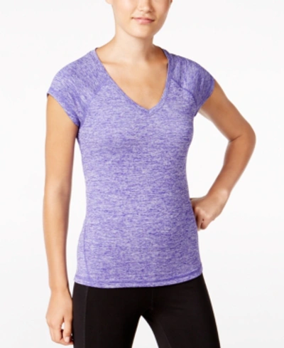 Ideology Women's Essentials Rapidry Heathered Performance T-shirt, Xs-4x, Created For Macy's In Blazing Purple
