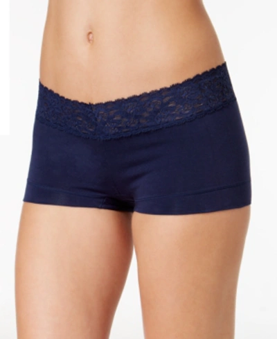 Maidenform Cotton Dream Lace Boyshort Underwear 40859 In Navy