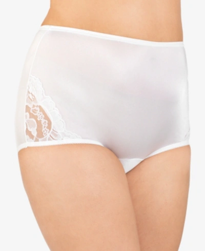 Shop Vanity Fair Perfectly Yours Lace Nouveau Nylon Brief Underwear 13001, Extended Sizes Available In Star White