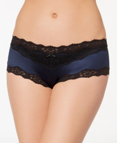 Maidenform Scalloped Lace Hipster Underwear 40823 In Navy With Black Lace