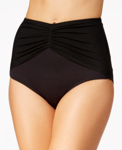 Shop Coco Reef Diva Mesh High-waist Bikini Bottoms In Castaway Black