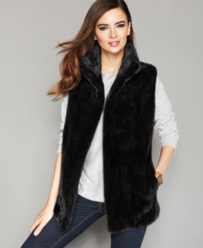 Shop The Fur Vault Stand-collar Mink Fur Vest In Ranch
