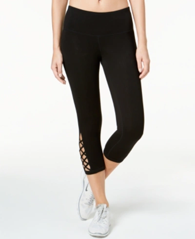 Shop Ideology Women's Essentials Cutout Cropped Leggings, Created For Macy's In Classic Black