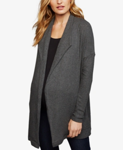 Shop A Pea In The Pod Maternity Open-front Cardigan In Grey