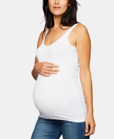 Shop A Pea In The Pod Luxe Rib Knit Maternity Tank Top In White