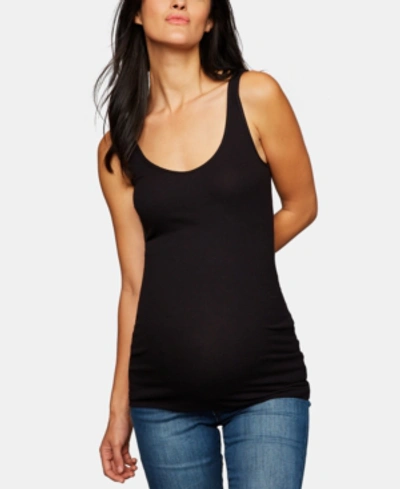 Shop A Pea In The Pod Luxe Rib Knit Maternity Tank Top In Black